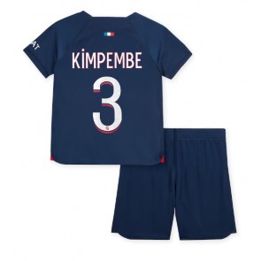 Paris Saint-Germain Presnel Kimpembe #3 Dětské Domácí dres komplet 2023-24 Krátký Rukáv (+ trenýrky)